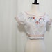 Embroidered Peasant Blouse, Gauzy Cotton White Cropped Shirt // Innocent Marilyn Top