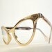 Golden High-Gloss Aluminum Cat Eye Frames, Distinctive Winged Vintage Eyeglasses, Chrome-y Sunglasses