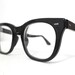 BIGger Black Horn Rimmed Eyeglasses, 50 - 22 Classic USA Mad Men 1960s Birth Control Frames