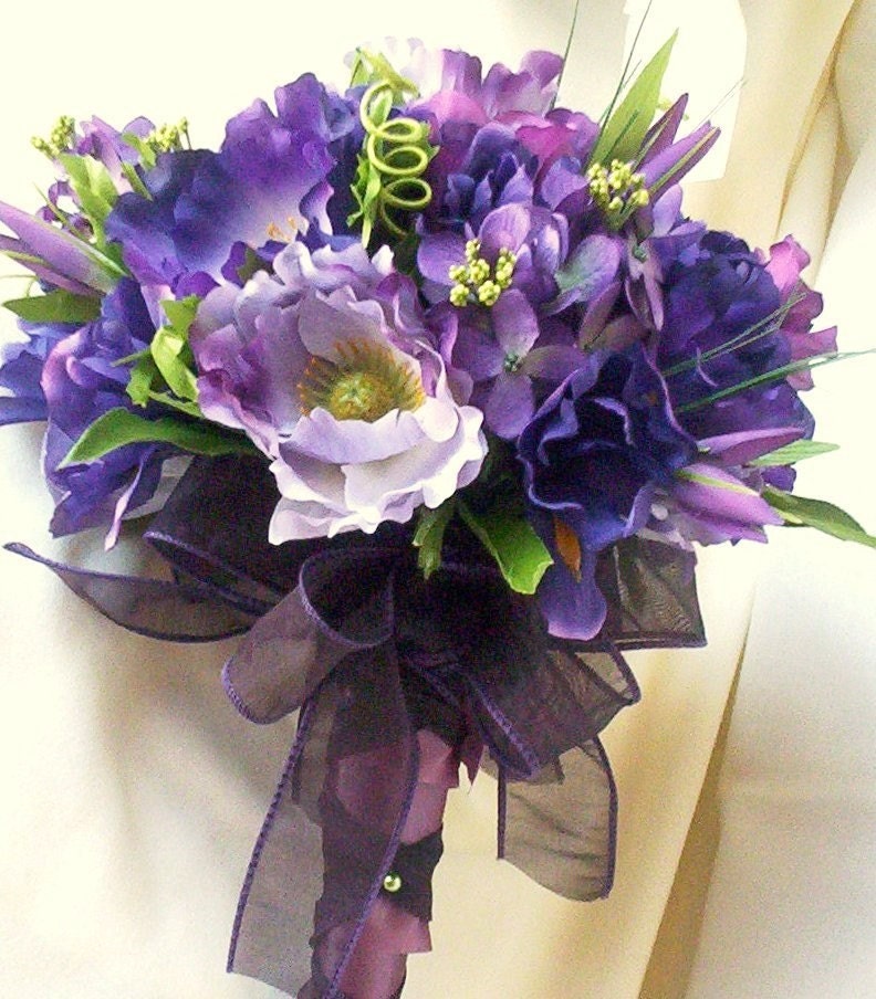 Purple Silk Wedding Bouquets Summer Weddiing Flowers