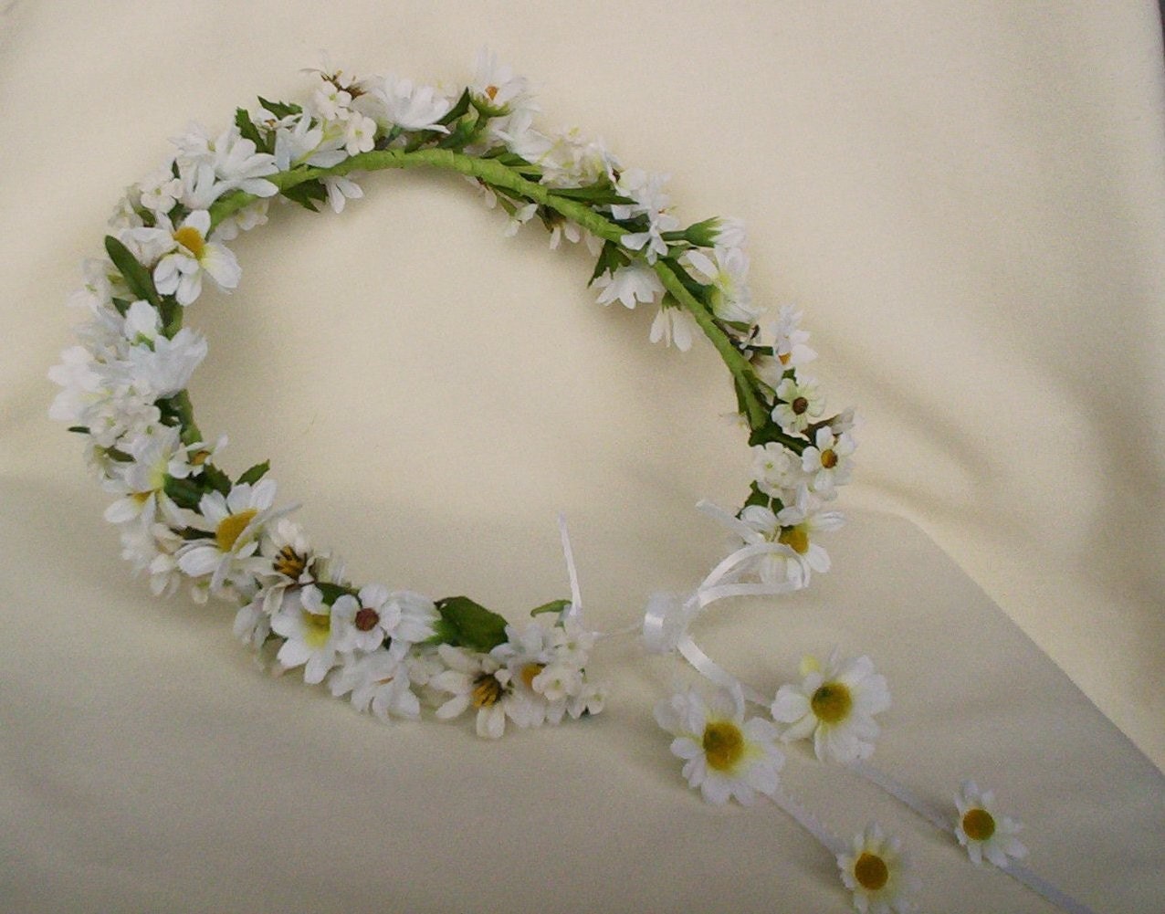 Bridal Floral Crown Daisy hair wreathStevieWedding