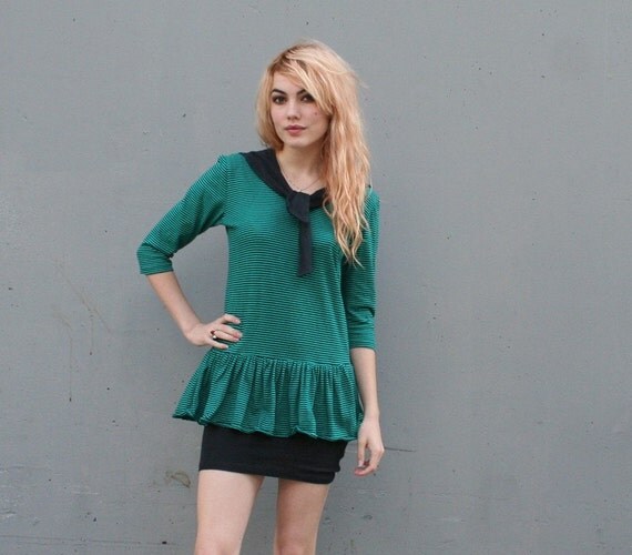 stripey sailor 80s black and green mini dress xs s stripey sailor 80s black and green mini dress xs s