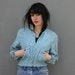 SKY BLUE Floral 70s Cropped Cord jacket, s-m...SALE