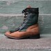 1980s ROPER BOOTS / 2-Tone Forest Green & Tan Leather, 5.5-6