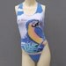 1980s SWIMSUIT / Wild Waves Novelty Parrot Print Bodysuit, xs-m