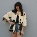 70s Fur COAT / Native Draped Spotted Rabbit Jacket, xs-l