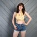 70s HALTER TOP / Gold Satin with Tassel Fringe, xs-m
