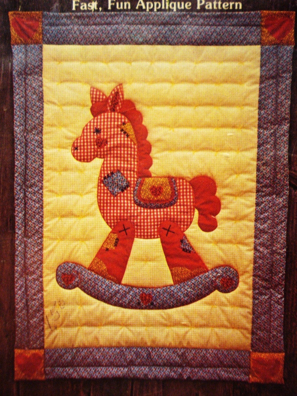 crib quilt rocking horse applique 45 x 60 size pattern