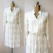 1950's Dress Vintage French Ivory Romantic Floral Print