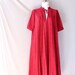 1980's Maternity Dress Vintage Red with Bird Print