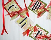 MERRY CHRISTMAS Banner SHABBY Chic Holiday Decorations Crochet Lace Il_170x135