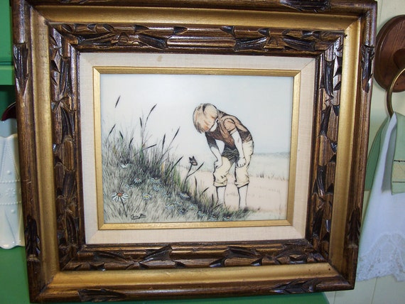 frame size 61 Tinted Carlos Mid Rios in Boy Wood Frame Engraving Century at