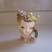 Lady head vase Sweet Little Girl vase with a tiny bud vase
