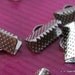 20 PCS (13x6 mm.) Silver Tone Metal Ribbon Pinch Crimps Cord Ends AP-13M