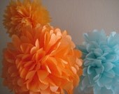 SALE - 5 Tissue Pom Pom Decoration Graduation Party - DIY Decor Kit - Custom Pick Your Colors Il_170x135