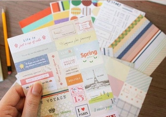 travel scrapbook stickers daily vintage