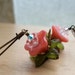Pink Flower Earrings PInk Coral Earrings Glass Flower Earrings Pink Petunia Earrings