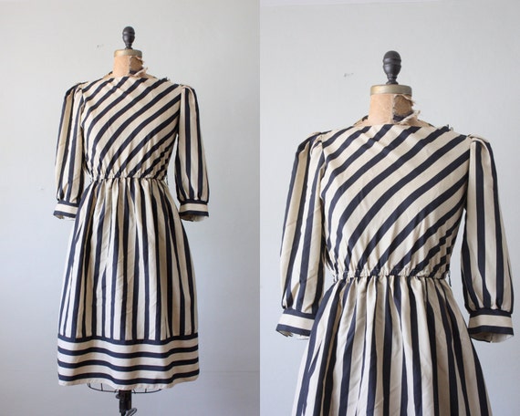 RESERVED. vintage 1970's dress striped day dress
