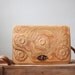 tooled leather bag - 1960's aztec tooled leather handbag