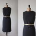 60s dress - 1960s black wiggle dress