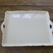Vintage Shabby Chic White Porcelain Handled Vanity Tray / Serving Tray