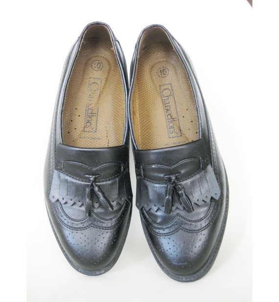 Vintage Men's SPECTATOR Loafer Shoes Ebony Leather 10 Mad