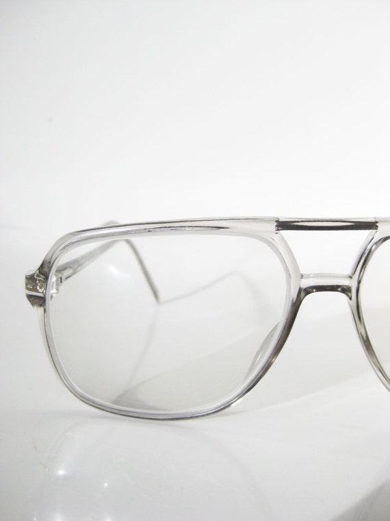 Vintage CLEAR ACRYLIC Unisex Eyeglasses Glasses Optical Frames