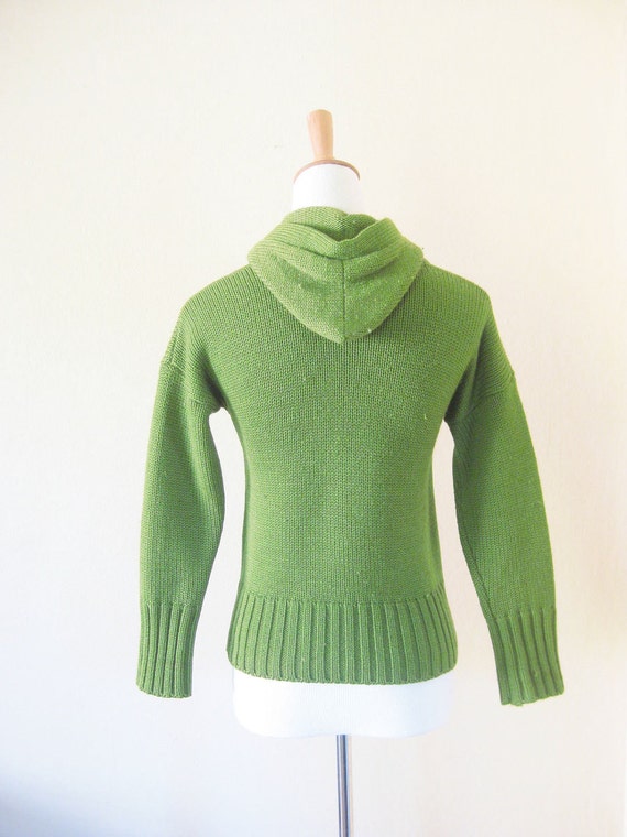 Vintage 1950s Sweater // 50s Cropped HOODED // Mid Century