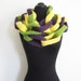 Vintage IN CHAINS Indie Scarf Wrap Chain 1970s HANDMADE Recyled Purple Yellow