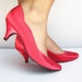 Vintage HOT PINK Magenta Pumps Womens 6 M GLAM Indie 1980s 80s Gaga Hipster Grunge