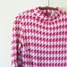 Vintage Houndstooth Mini Dress 1960s MAD MEN Classic Small Medium S M Red White Chunky KNIT Mid Century Modern