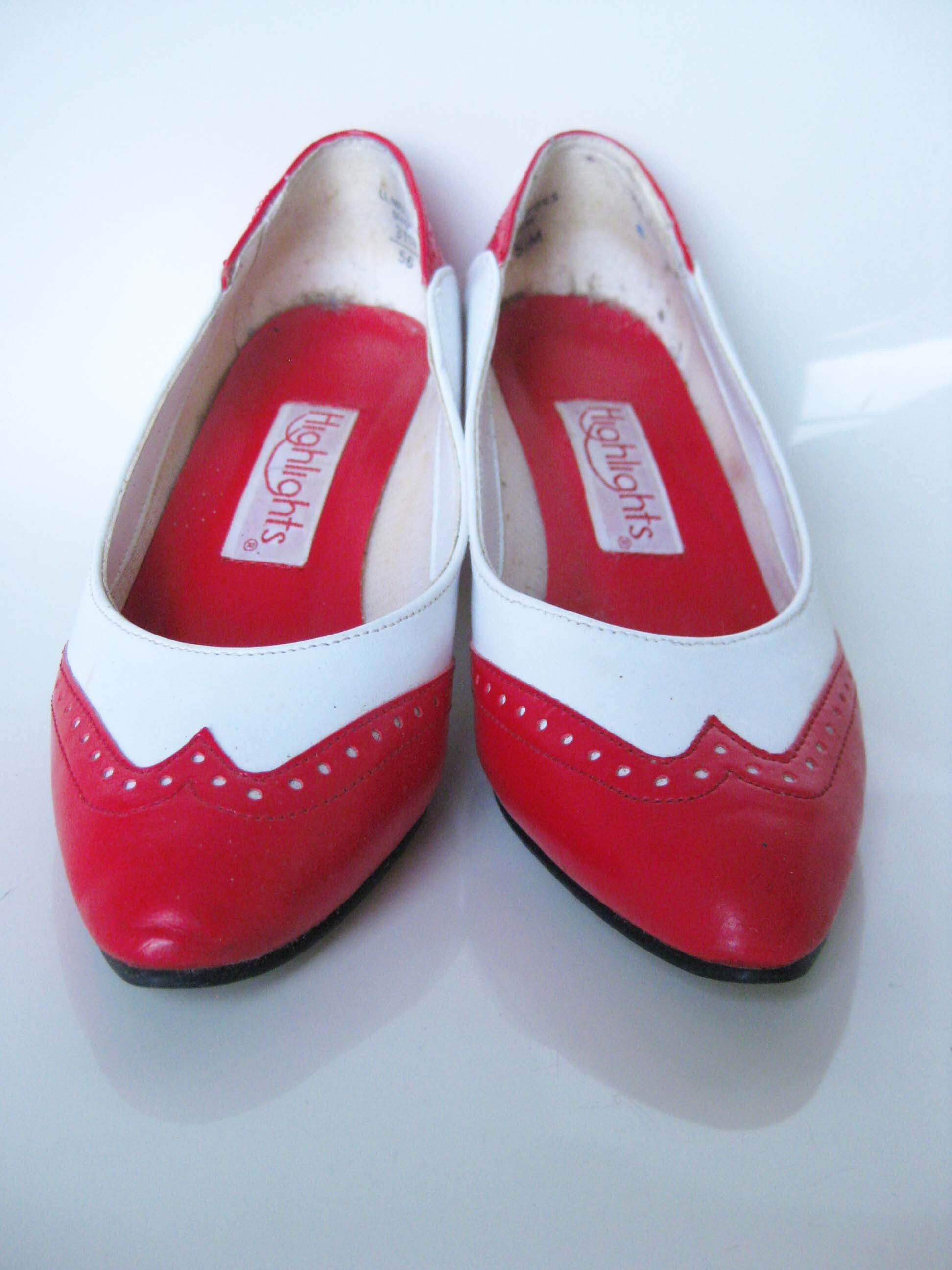 Vintage MAD MEN Ruby Red Spectator High Heel 5 by OliverandAlexa