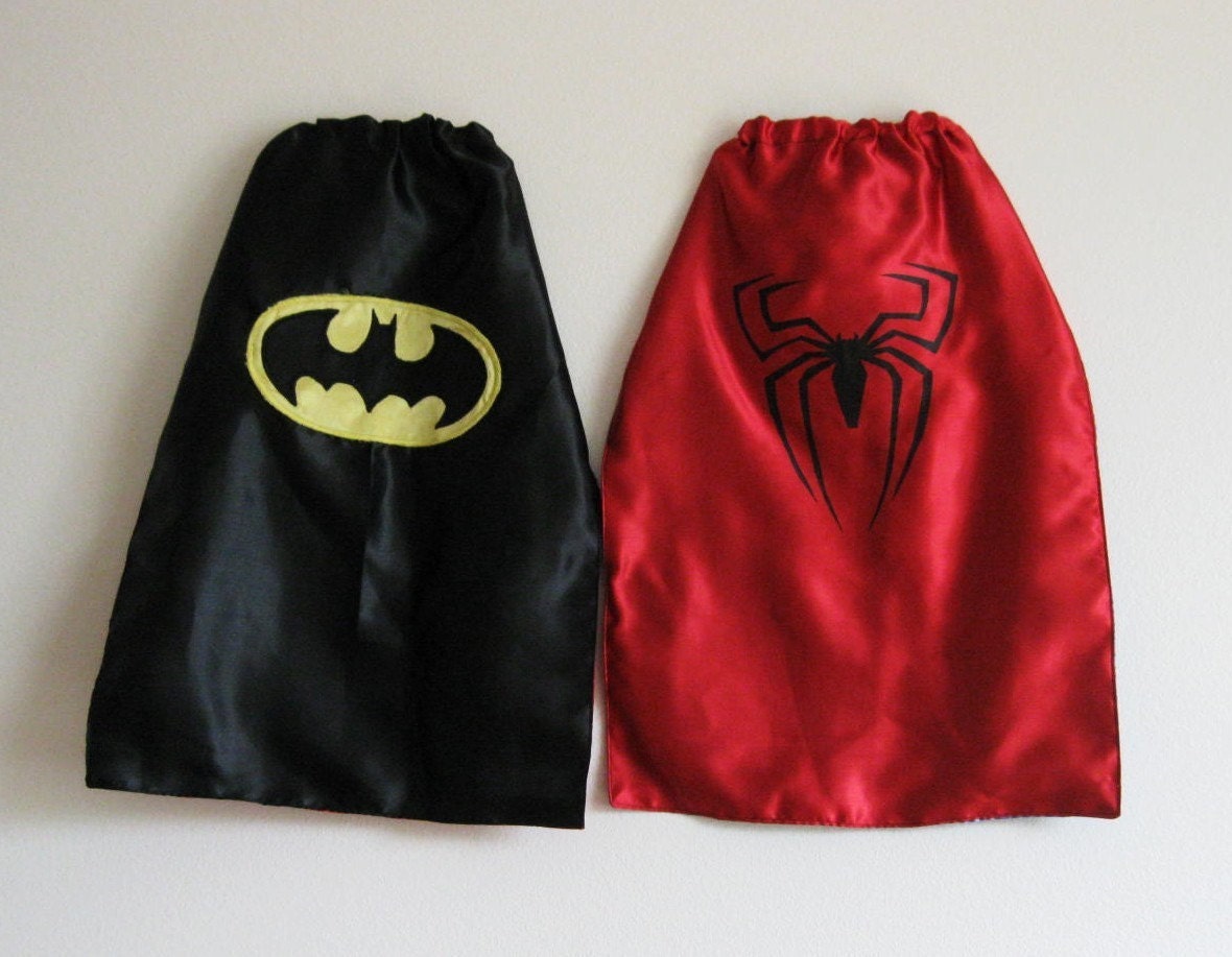 Toddler Batman/Spiderman Reversible Cape