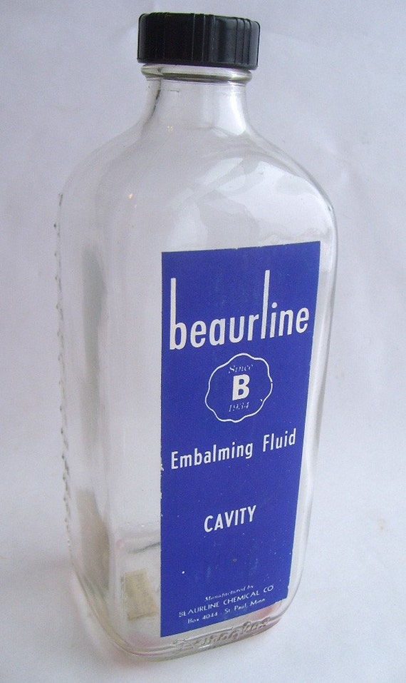 Vintage Glass Embalming Fluid Bottle