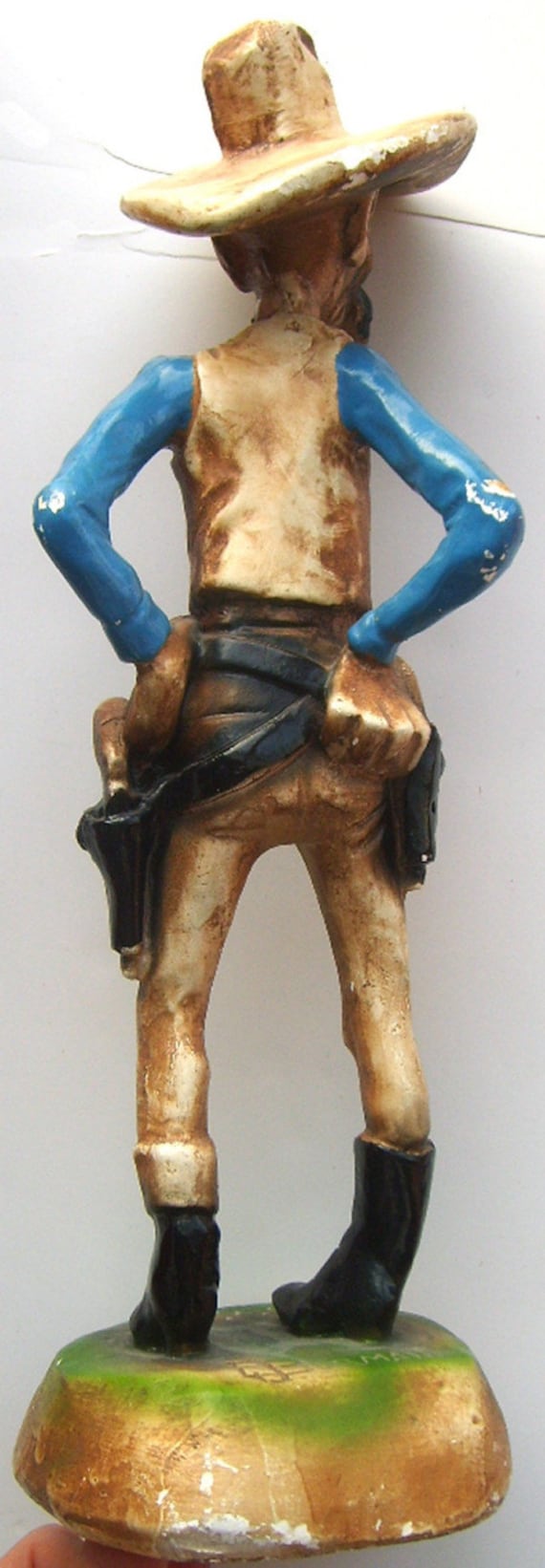 Vintage Chalkware Figurines. Cowboy With Scrawny Horse. Oh