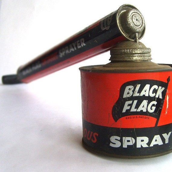 Retro Graphic Black Flag Bug Sprayer