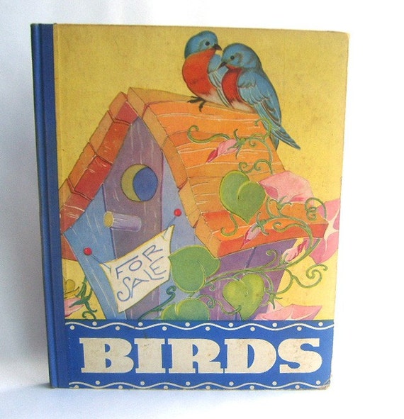 1940s Illustrated Vintage Bird Book