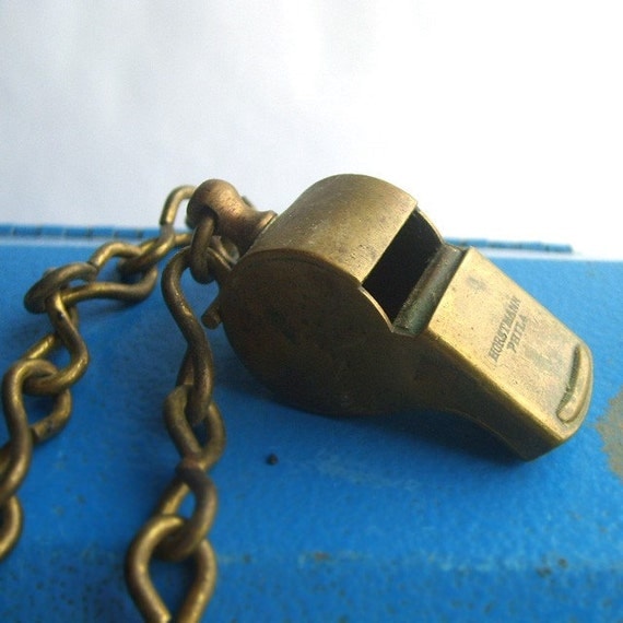 Antique Horstmann Brass Whistle On Chain