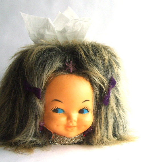 Hideously Hilarious and Hairy Doll Face Tissue Box Cover