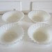Vintage Milk White Fire King Cereal Bowls - Anchor Hocking - Swirl Golden Shell - Set of 4