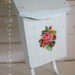 Vintage Mail Box - Upcycled - Handpainted Gingham - Aqua and White - With Floral Decals - So Cottage Sweet