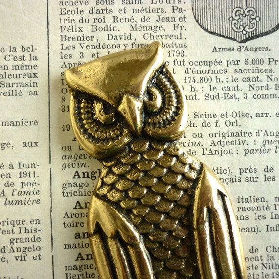 Vintage Brass Owl Bottle Opener