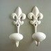 2 Hand Painted Fleur de Liz Hooks
