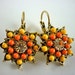 RESERVED Colorful Earrings with Beads and Rhinestone