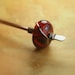 Hammered Copper Stick Pin with Lampwork Bead