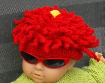 Instant Digital File pdf download Knitting Pattern - Baby Red Dahlia Flower Beanie Hat pdf Knitting - il_214x170.150873606