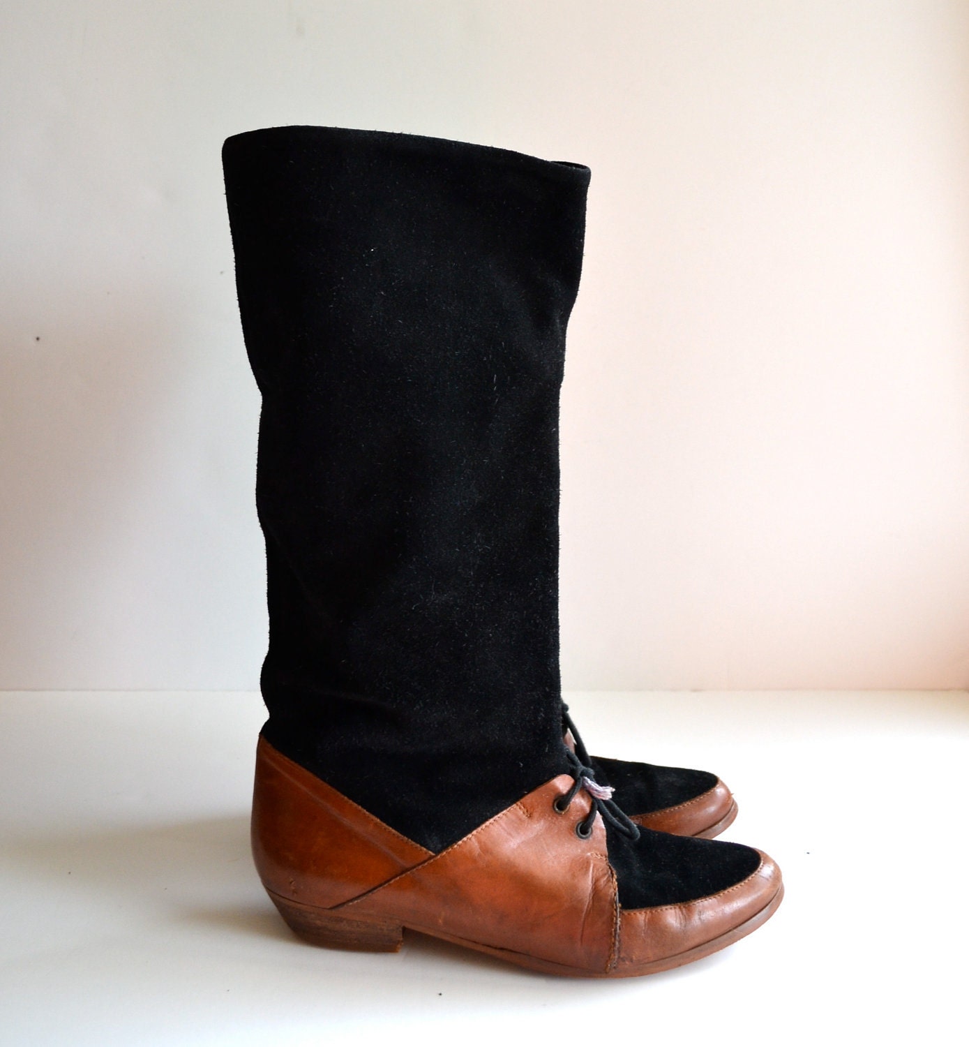 slouchy lace up boots