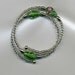 Memory Wire Bracelet with Lampwork Beads, Infused Seed Beads and Sterling Silver End Pieces - td-1024