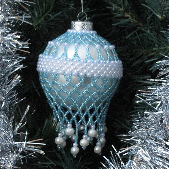 blue beaded christmas ornament cover by aroundbeads on etsy blue beaded christmas ornament cover by aroundbeads on etsy