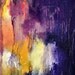 Night waterfall - original oil painting, abstract, 9,5x12 inch